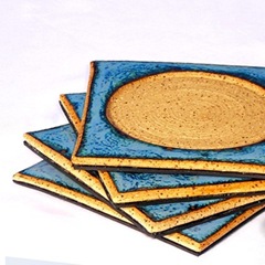 Seafoam Blue Zehava Coasters by glazedOver Pottery