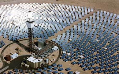 A solar power plant in the Mojave desert. Photograph: AP