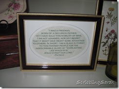 Framed St Patricks quote