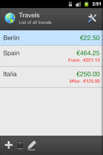 Android application Travel Cost V2 Pro screenshot