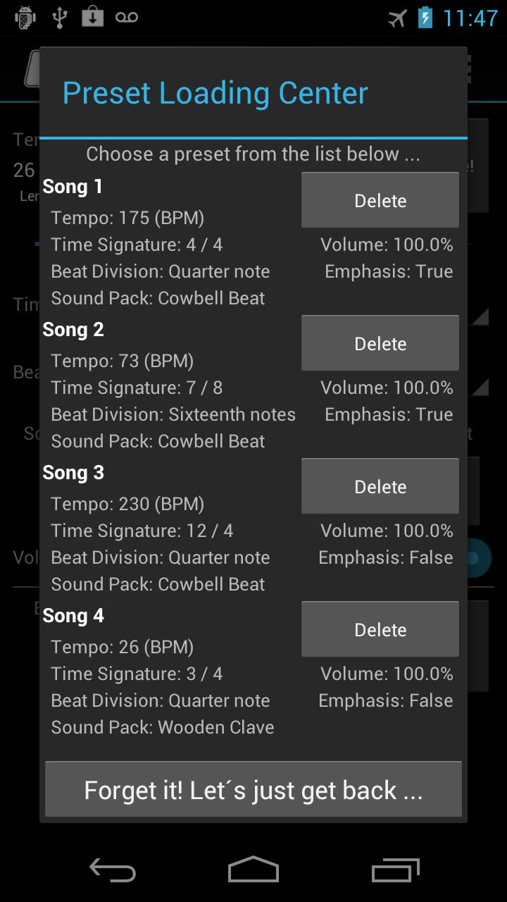 Mobile Metronome Screen 3