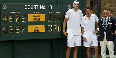 Partido Wimbledon Isner y Mahut