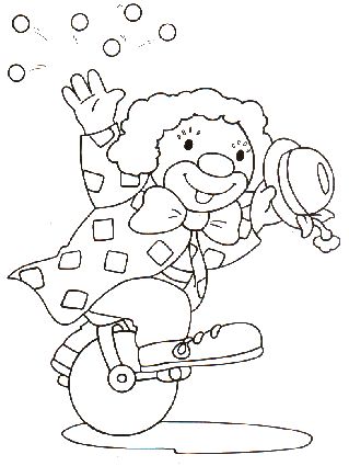 clown juggler coloring pages