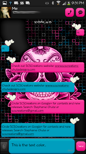 GO SMS - Sugar Skullz