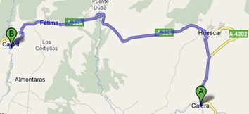 map to Castril from Galera