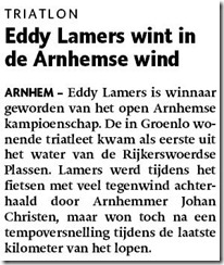 Eddy Lamers wint in Arnhemse wind
