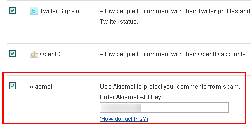 Disqus Akismet API Key