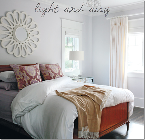 airy white bedroom design