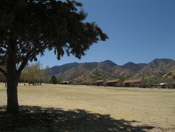 parade grounds at the base of the mountains, graduation ceremonies are here