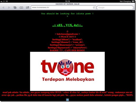 Sharing Knowladge__dhani_agus: Situs Web TVOne Di-hack 