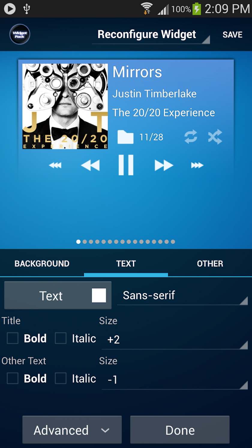 Poweramp Standard Widget Pack Screen 1