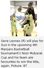 Geve Leones (R) will play for Suci in the upcoming 4th Manjaro Basketball tournament's Noor Mubarak Cup and his team are favourites to win the title, again. Picture: BT 