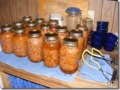 Jars of canned beef