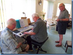 Alan Wilkins enjoying Pam Rea's lovely Korg Pa80 keyboard