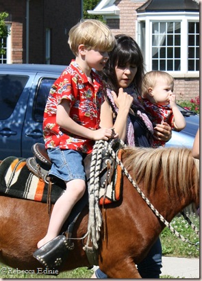 sarah with boys pony