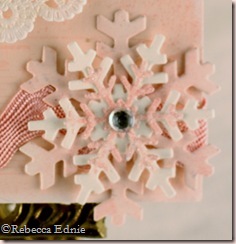 pink snowflake PI flake closeup