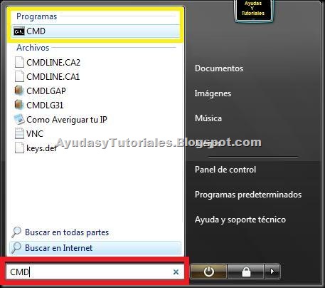 CMD - Windows Vista - AyudasyTutoriales