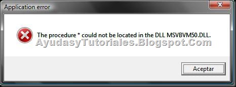 DLL msvbvm50 - Error Vista
