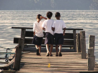 Kids Hanging Out at Coron's Lambingan Bridge