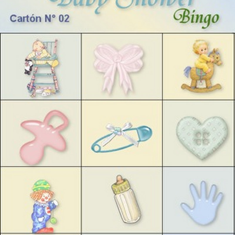 Bingo para descargar Baby Shower.