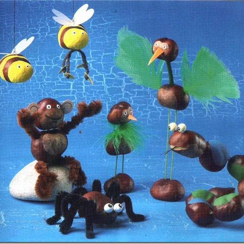 Manualidades niños: animales hechos con castañas