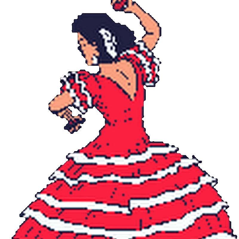 Dibujos y gifs de flamencas y sevillanas