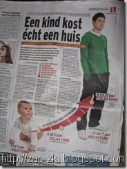 Статья "Ребенок стоит как дом" в газете Het Laatste Nieuws за 24/02/2010.