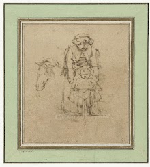 Vrouw met een plassend kind