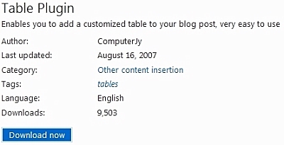 Table plugin download Table plugin download