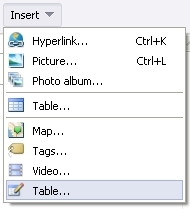 Plug-in table maker icon highlighted Plug-in table maker icon highlighted