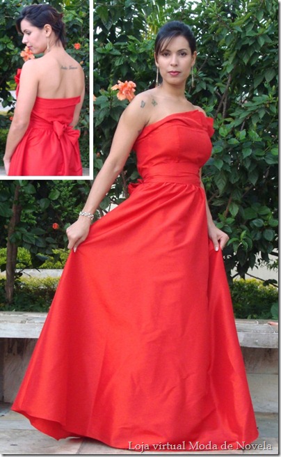 Vestido vermelho Moda de Novela estilo criação Victor Valentim na novela  Tititi