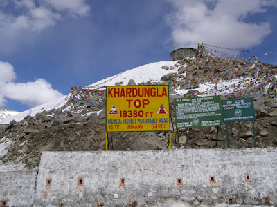 The highest Motorable Mountain Pass in the World @ 18380 Ft