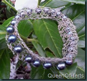 crochet blue pearl bracelet2