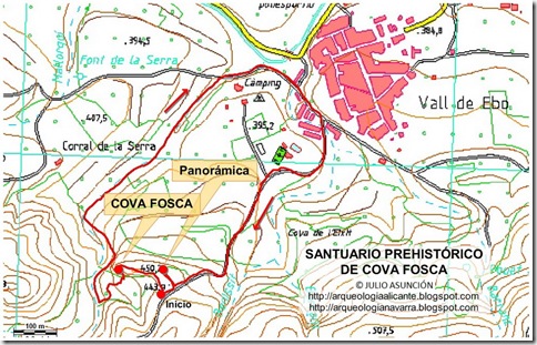 Mapa Cova Fosca - Vall d´Ebo