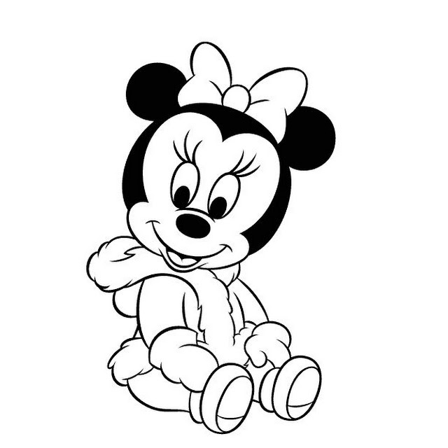 Dibujos Para Colorear De Minnie Y Mickey Bebes