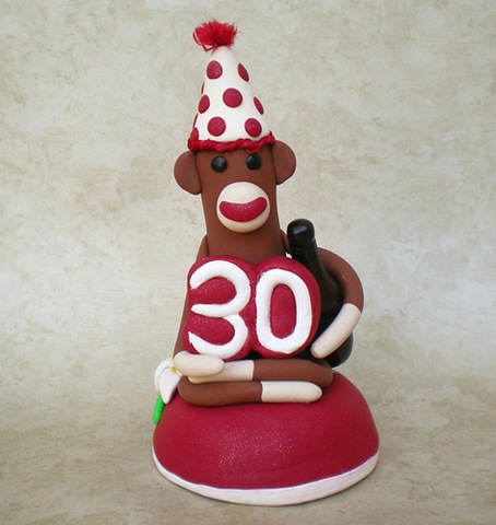 30th birthday monkey cake toppers 