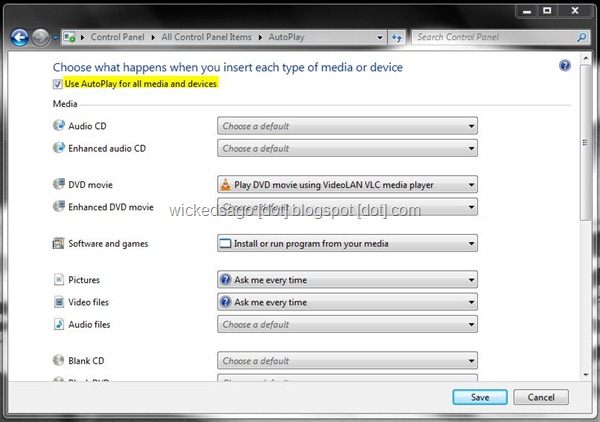 How To Disable Autoplay on USB and CD / DVD in Windows 7