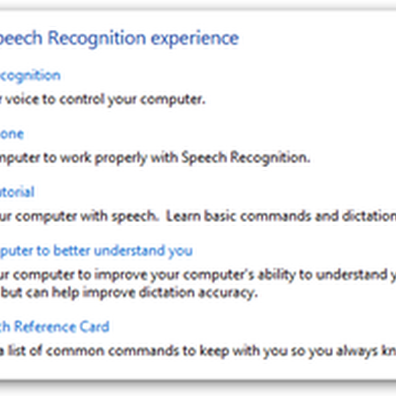 Speech Recognition – Have a Computer Using Vista?  Go Find It in the Control Panel and Try It