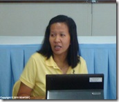AQD scientist Dr. Junemie Lebata-Ramos gives a lecture on coastal and marine ecosystems