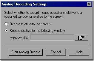 Analog recording settings