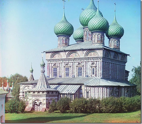 Church of the Resurrection in the Grove (from the other side), Kostroma; 1910
Sergei Mikhailovich Prokudin-Gorskii Collection (Library of Congress).