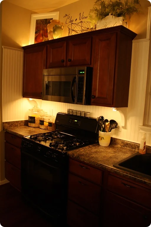 lighting above cabinets