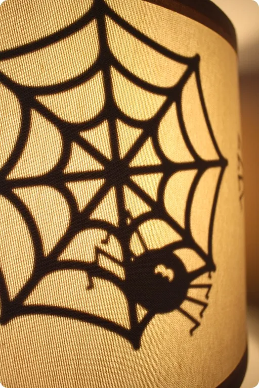 spider web cut out inside lamp shade