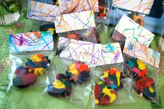 molded crayons party favors