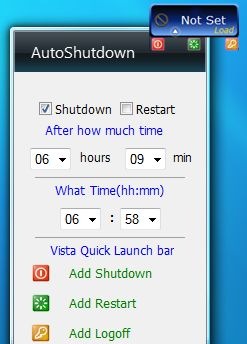 Vista AutoShutdown Gadget