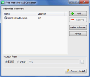 Free WebM to AVI Converter