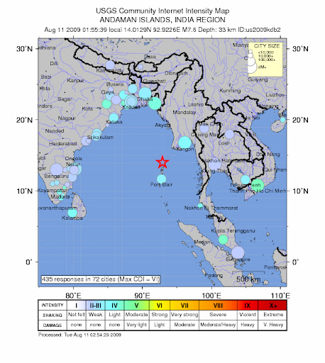 Yangon Burma Map. Andaman Island earthquake map