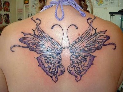 black and white butterfly tattoos. Big utterfly tattoo design on