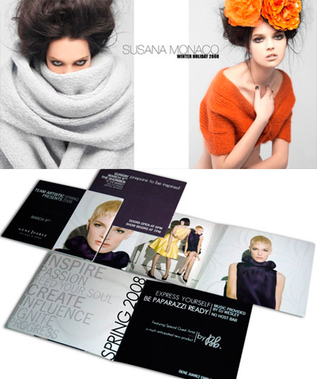 Ejemplos de revistas y folletos de moda