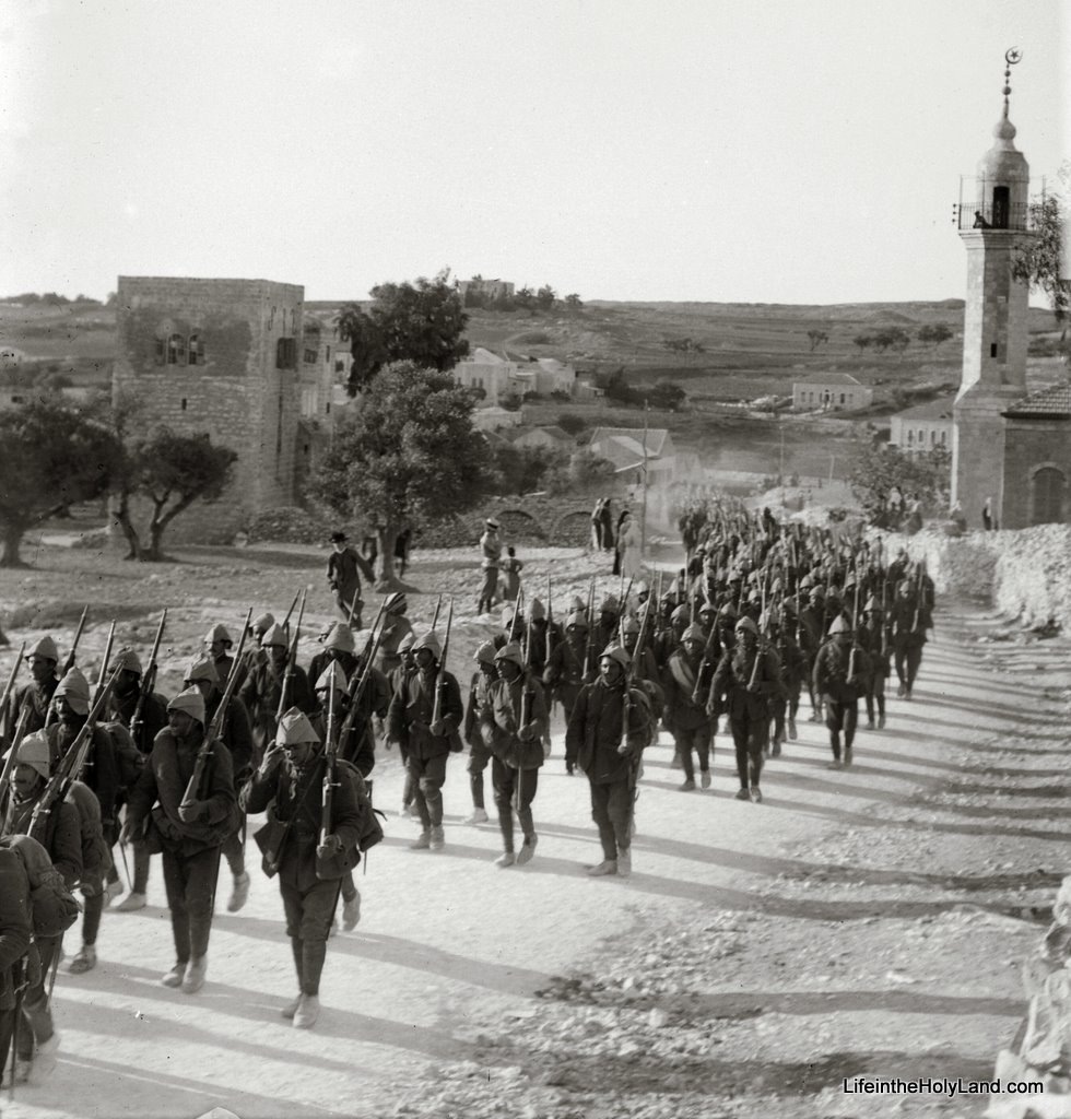 [Turkish soldiers marching past American Colony, mat06378[4].jpg]